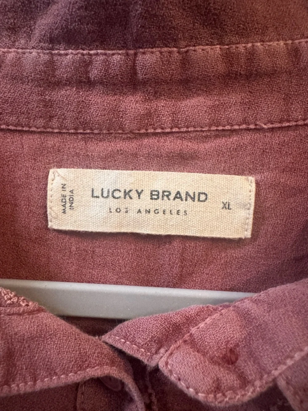 Lucky Brand Dusty Rose Boho Embroidered Peplum Top XL Oversized Eyelet Blouse - Picture 7 of 8